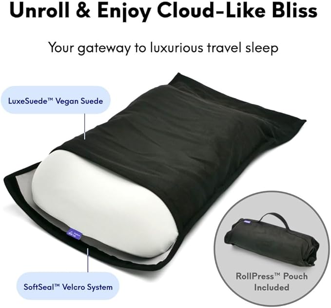 Cushion Lab Travel Deep Sleep Pillow – Compact Memory Foam Neck Pillow - Image 4
