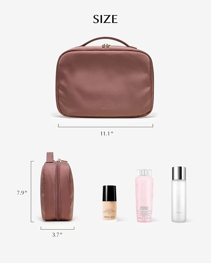 EACHY Hanging Toiletry Bag, Satin 4 Compartments Travel Toiletry Bags - Image 5