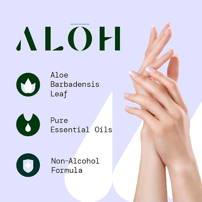 ALŌH Sanitizing Hand Mist 3-pack | Peppermint Eucalyptus + Aloe | 70% Alcohol - Image 3
