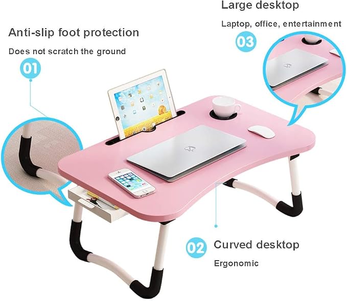 Lap Desk with Storage Drawer, Holders - Image 5