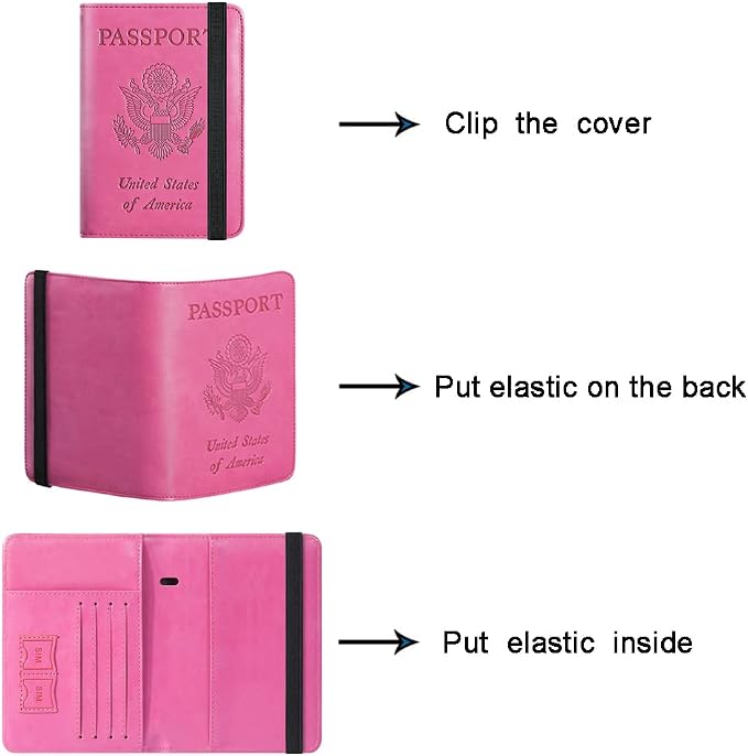 Passport Holder Cover Wallet Travel Essentials RFID Blocking Leather Card Case - Image 5