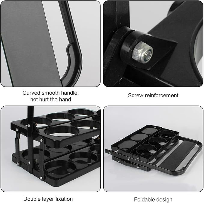 Plastic Foldable Cup Holder, 13 inches, Holds 6 Beverages, Portable - Image 6