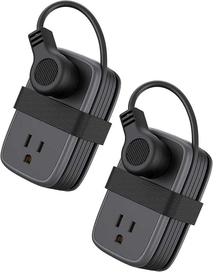2 Pack Travel Power Strip with USB C Port, NTONPOWER Flat Plug Extension Cord by NTONPOWER