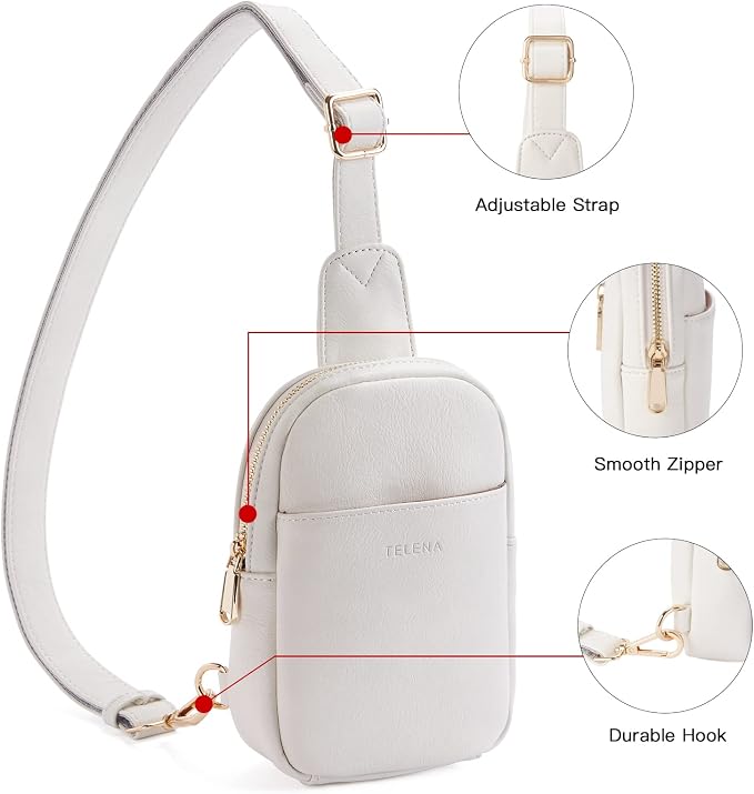 Telena Small Sling Bag for Women Leather Crossbody Fanny Packs Chest Bag for - Image 4