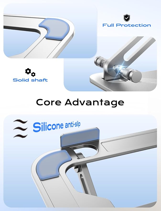 Adjustable Laptop Stand for Desk, Portable Laptop Riser Holder Foldable - Image 7