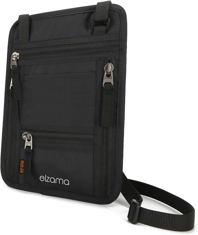 elzama Travel Neck Wallet, Neck Passport Holder, RFID Blocking Passport Wallet by elzama