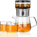 ZENS Modern Glass Tea Infuser Teapot Set, Smart One Touch Tea Maker by ZENSLIFESTYLE
