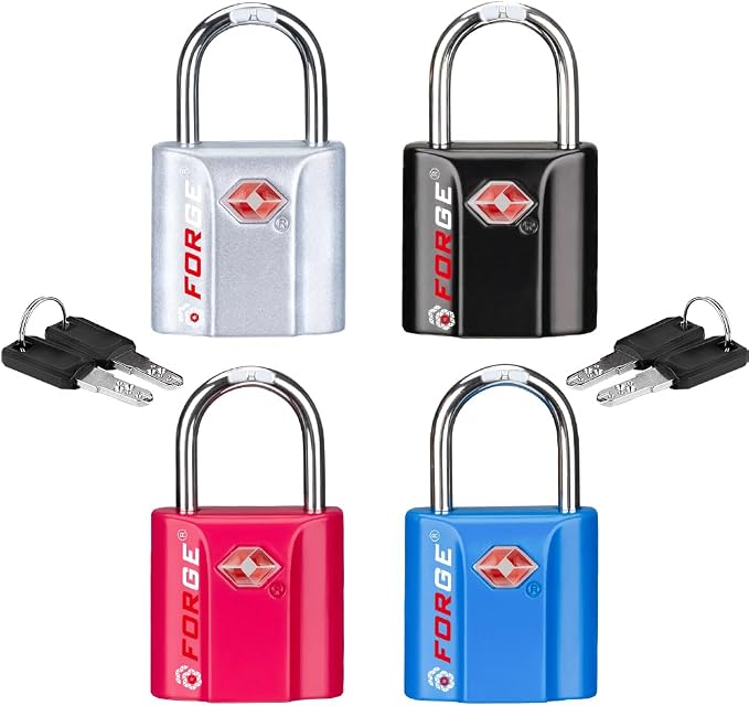 TSA Approved Luggage Locks, Ultra-Secure Dimple Key Travel Locks by Forge