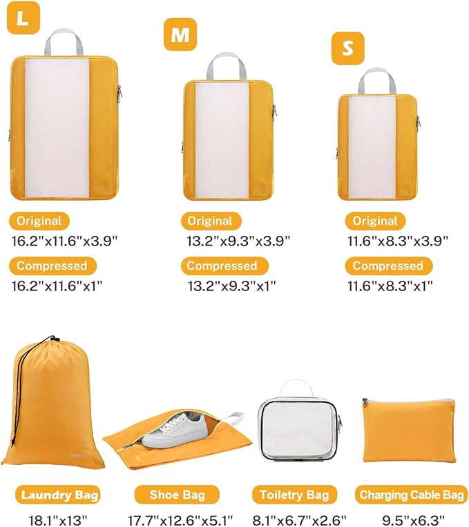 Gonex 8 Set Expandable Mesh Packing Cubes - Image 3
