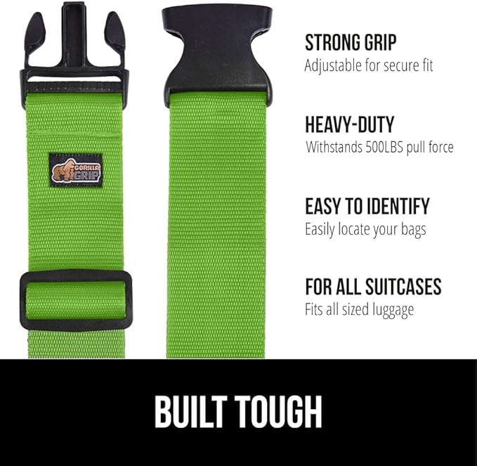 GORILLA GRIP Heavy Duty Adjustable Luggage Straps - Image 2