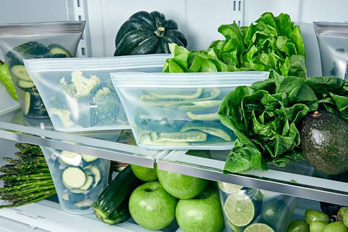 Zip Top Reusable Food Storage Bags | Medium Dish | Silicone Meal Prep Container - Image 7