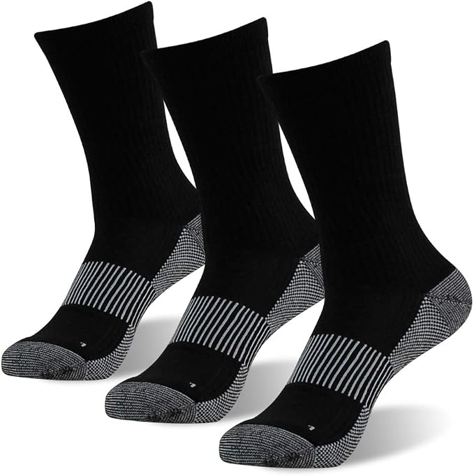 FOOTPLUS Hiking Copper Compression Socks, Unisex Cushioned Sole Arch Support by FOOTPLUS