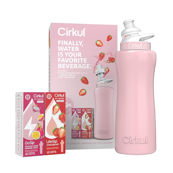 Cirkul 32oz. Blush Pink Stainless Steel Water Bottle Starter Kit - Image 2