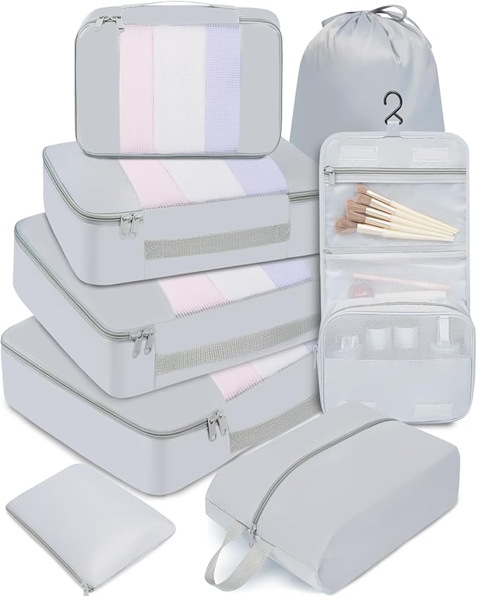 BAGAIL 6 Set/8 Set/10 Set Packing Cubes Various Sizes Packing Organizer by BAGAIL