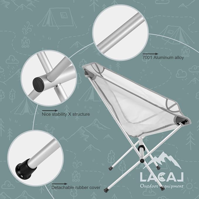 Ultra-Light Folding Camping Chair, All-Aluminum Frame, Surper Breathable Fabric - Image 4