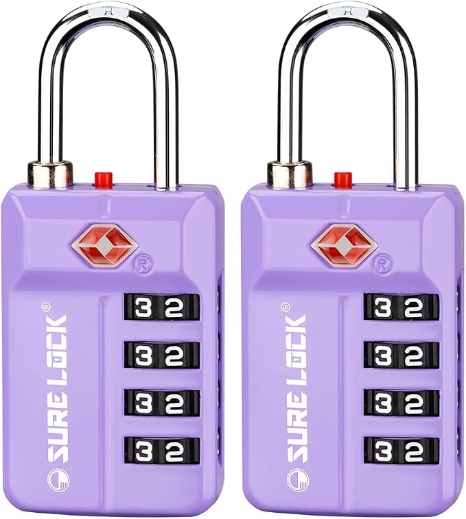 SURE LOCK TSA-Approved 4-Digit Resettable Combination Luggage Lock by LOCKDEPOT
