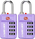SURE LOCK TSA-Approved 4-Digit Resettable Combination Luggage Lock by LOCKDEPOT