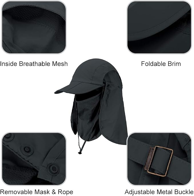 Foldable Sun Cap, Fishing Hats, UPF 50+ Protection Caps - Image 2