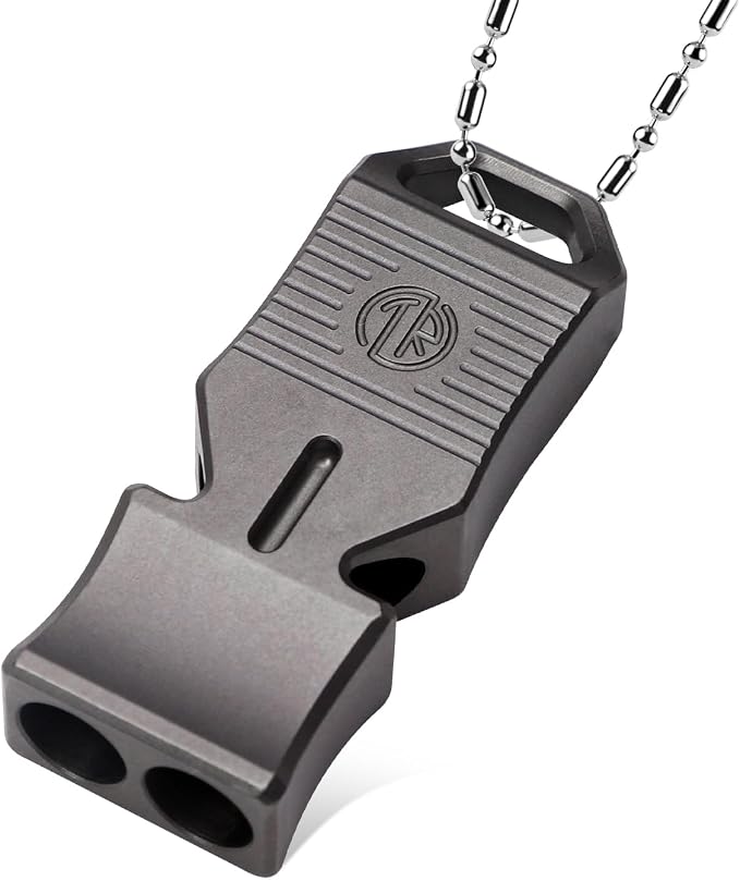 TACRAY Titanium Emergency Survival Whistle, Portable Necklace Whistle, Loud by TACRAY