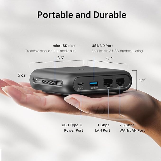 TP-Link Dual-Band Wi-Fi 6 AX3000 Travel Router TL-WR3002X | Multi-Gig Portable - Image 3