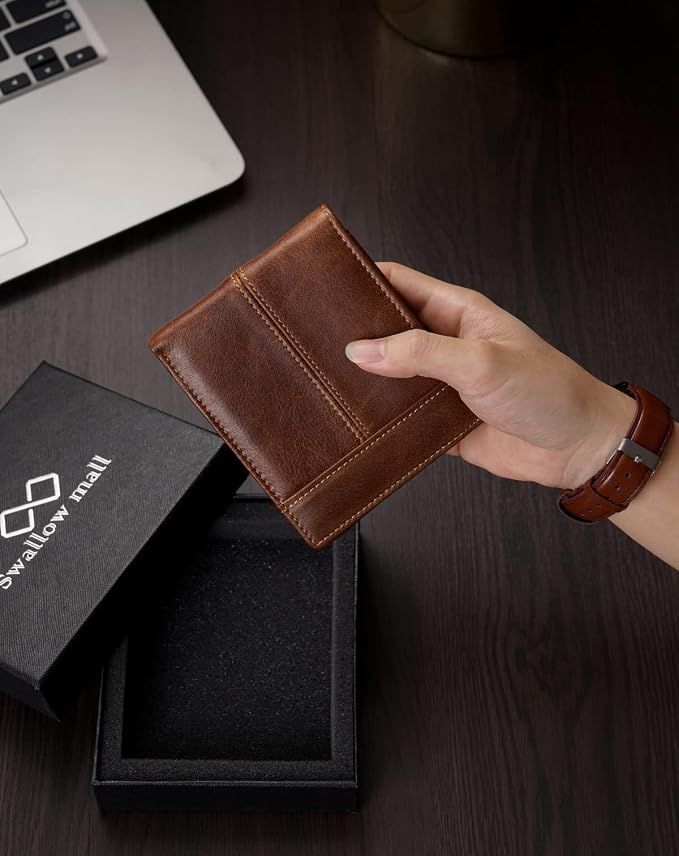 Swallowmall Mens Wallet Rfid Blocking Leather Wallet - Image 7