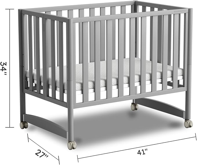 EvoNook 6-in-1 Convertible Mini Crib, 100% New Zealand Solid Wood, 4 Adjustable - Image 7
