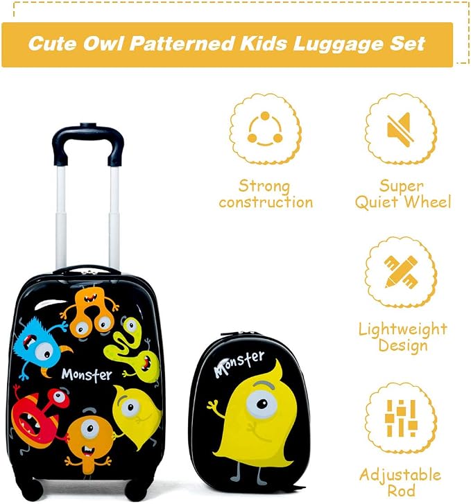 HONEY JOY Kids Luggage, Lightweight Toddler Girls Suitcase, Durable ABS - Image 7