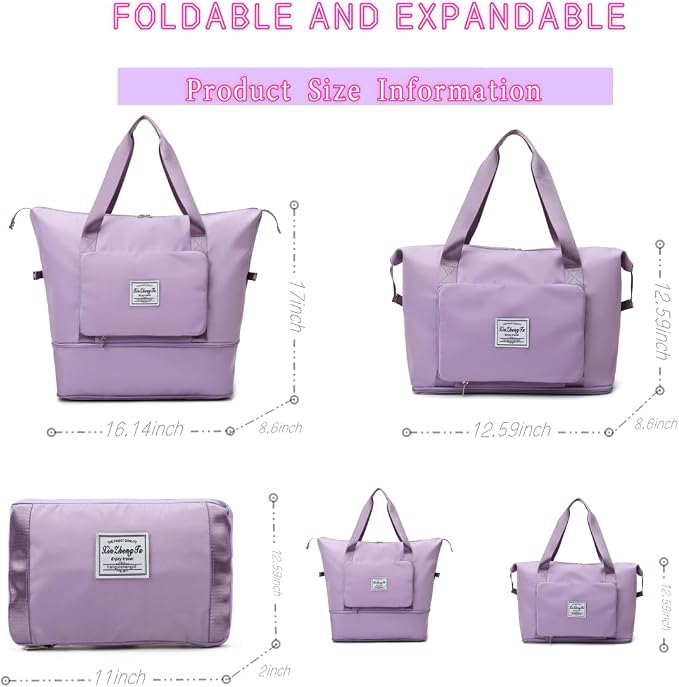 Large Capacity Foldable Travel Bag, Expandable lightweight Carry on Bag - Image 2
