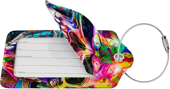 Artistic Skull Leather Luggage Tags - Image 2