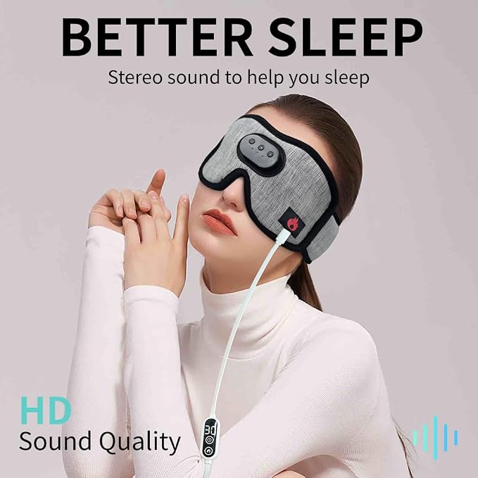 Heated Eye Mask with Bluetooth Headphones SYPVRY Wireless Sleep Eye Mask - Image 5