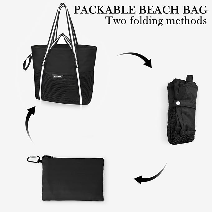 Beach Bag with Zipper - Image 4