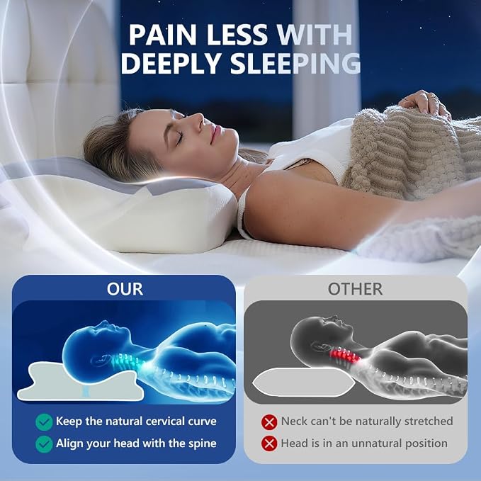 Cervical Pillow for Neck Pain Relief, Ergonomic Neck Pillow for Sleeping - Image 4