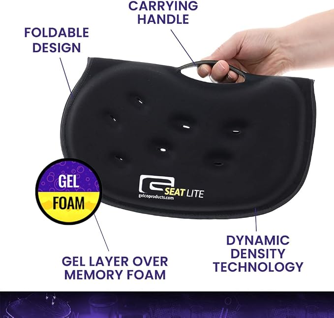 LITE Travel Gel Foam Cushion | Back Pain, Pressure Relief | Relieves Tailbone - Image 5