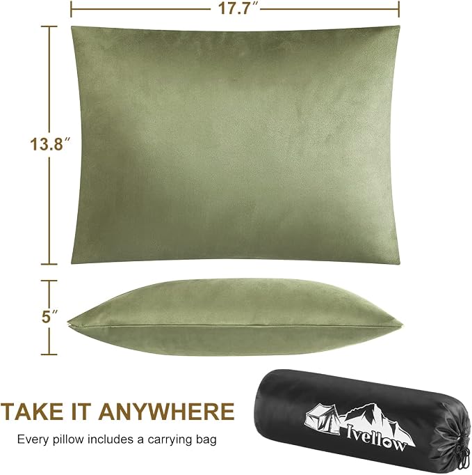 Ivellow Memory Foam Travel Pillow Compressible Camping Pillow - Image 4
