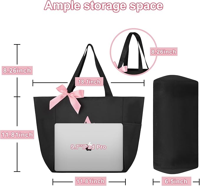 Vavabox Tote Bag, A-Z Initial Monogrammed Waterproof Tote Bag, Bridesmaid Gifts - Image 3
