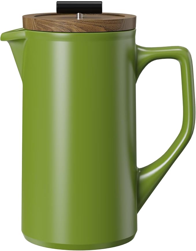 DHPO Ceramic French Press Coffee Maker, 22 Ounce Coffee Press Manual Brewer by DHPO