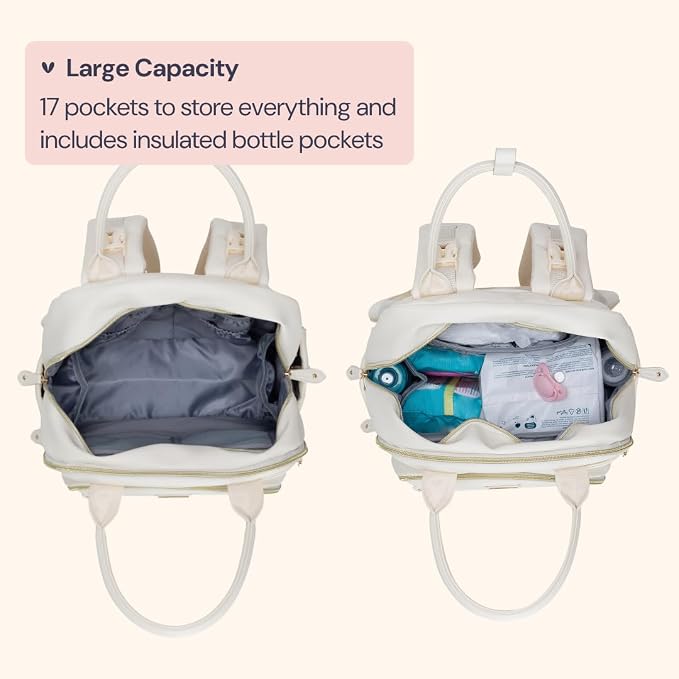 BabbleRoo Leather Diaper Bag Backpack - Image 4