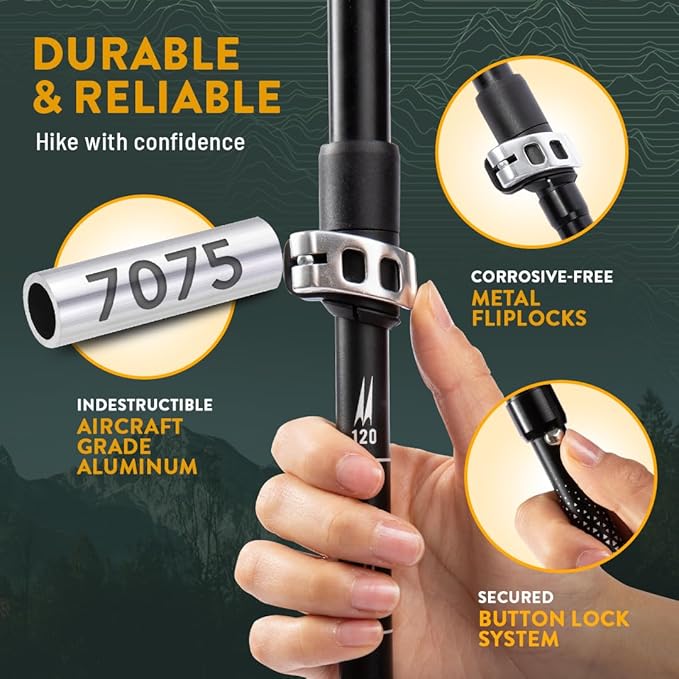 Premium Foldable Hiking Poles by USA Brand - Image 3