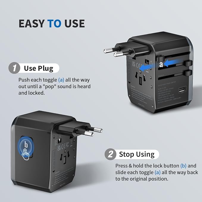 EPICKA Universal Travel Adapter, International Power Adapter - Image 6