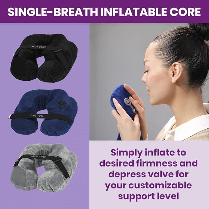 Cabeau Inflatable Travel Pillow – Air TNE – Adjustable, Lightweight, and - Image 5