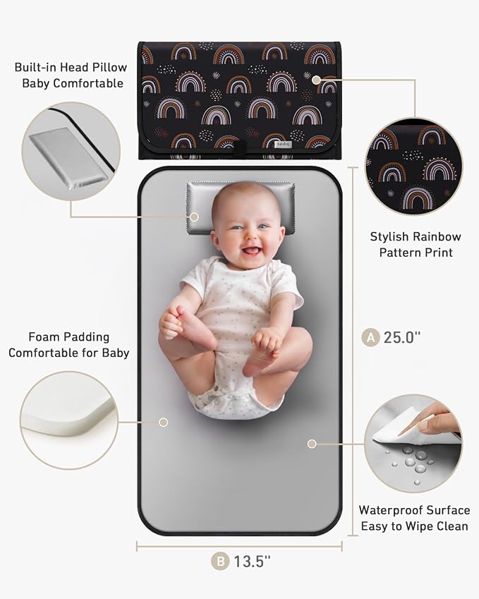 Babebay Portable Diaper Changing Pad, Waterproof Foldable Travel Changing Mat - Image 2