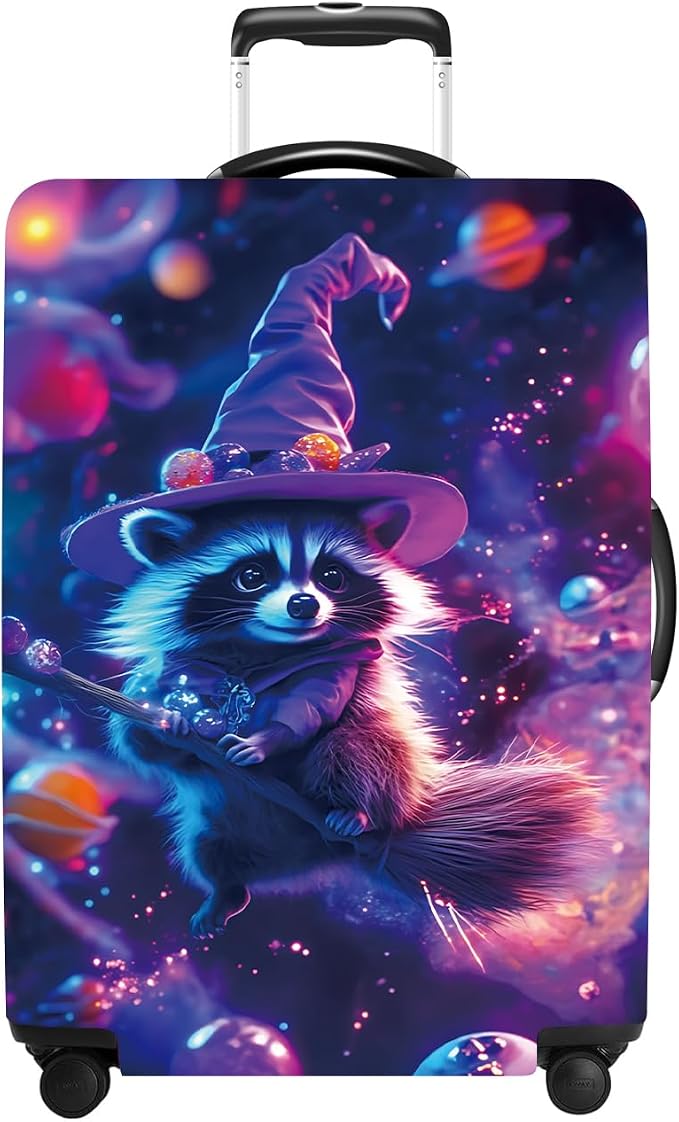 Raccoon Luggage Cover Washable Suitcase Protector Anti-Scratch, Stretchable Fit by THISFIND