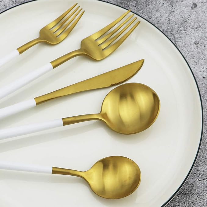 Gugrida 20-Piece 18/10 Stainless Steel Flatware Silverware, Luxury Dinnerware - Image 6