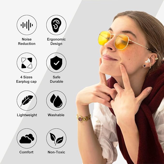 Ear Plugs for Sleeping Reusable Earplugs for Concerts Noise Cancelling Soft - Image 3