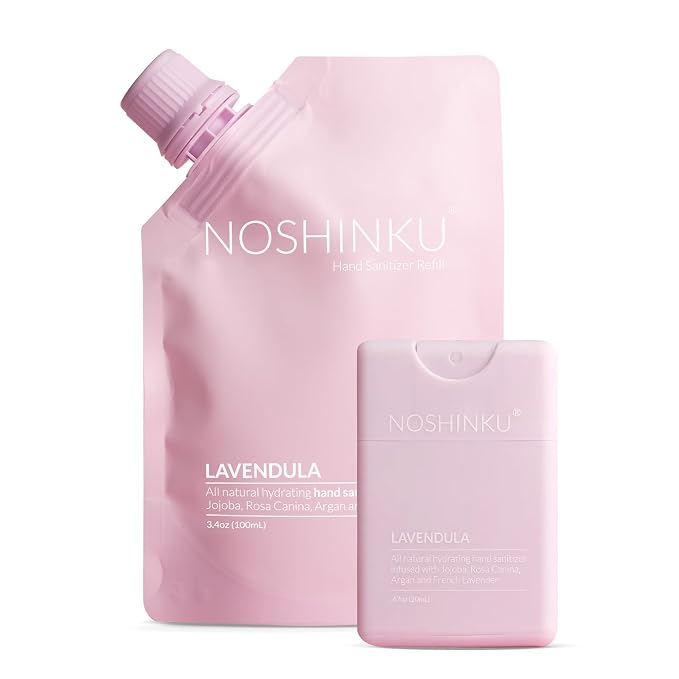 Noshinku Lavender Pocket Hand Sanitizer Refill Kit: Refill Pouch + Sprayer by Noshinku