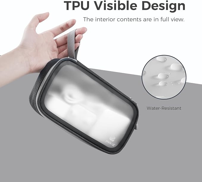 pack all Clear Electronic Organizer, TPU Cable Organizer Bag, Compact Cord - Image 3