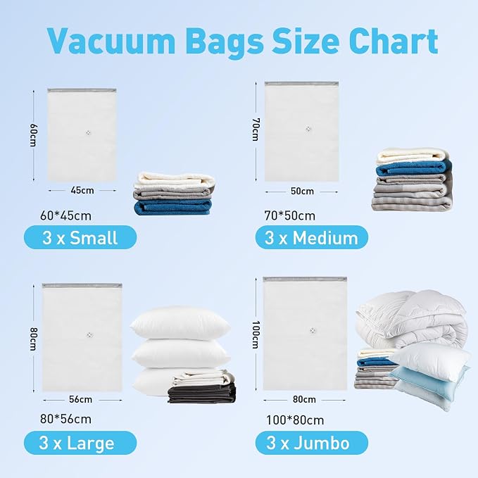 12 Pack Vacuum Storage Bags - Image 2