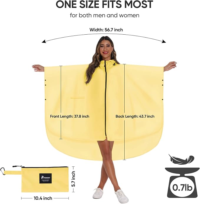 PTEROMY Hooded Rain Poncho for Adult - Image 2