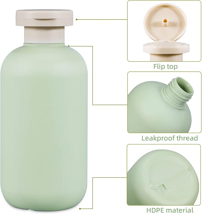 6.8oz Squeeze Bottles with Flip Cap, Refillable Plastic Travel Bottles - Image 3