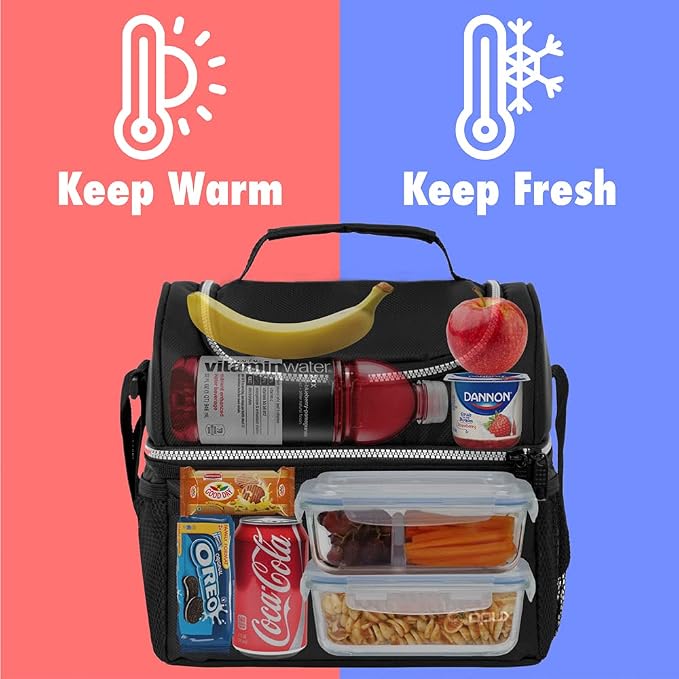OPUX Lunch Box For Men Women, Insulated Large Lunch Bag Adult Work, Double - Image 2